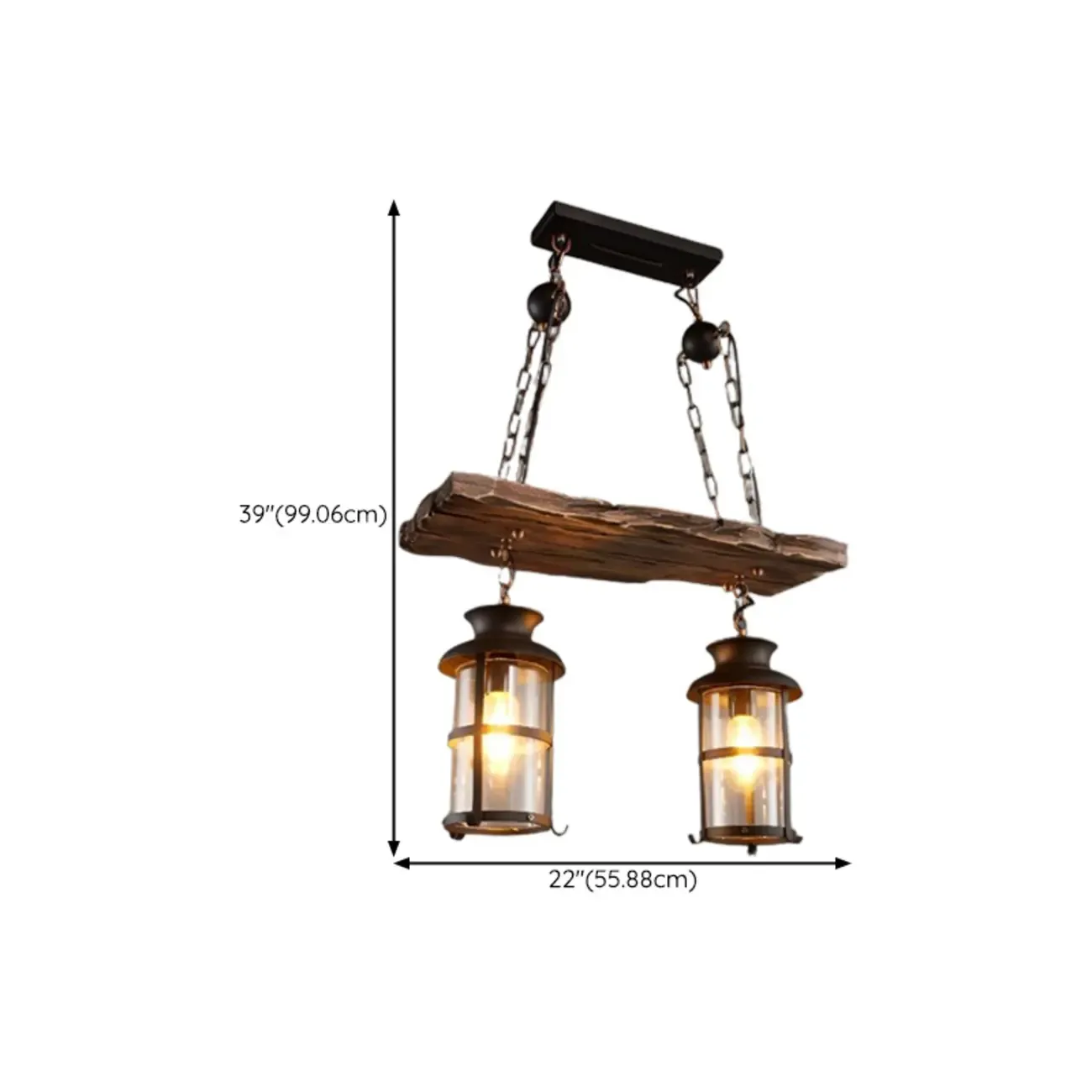 Industrial Island Light Brown Steampunk Cylindrical Pendant Light