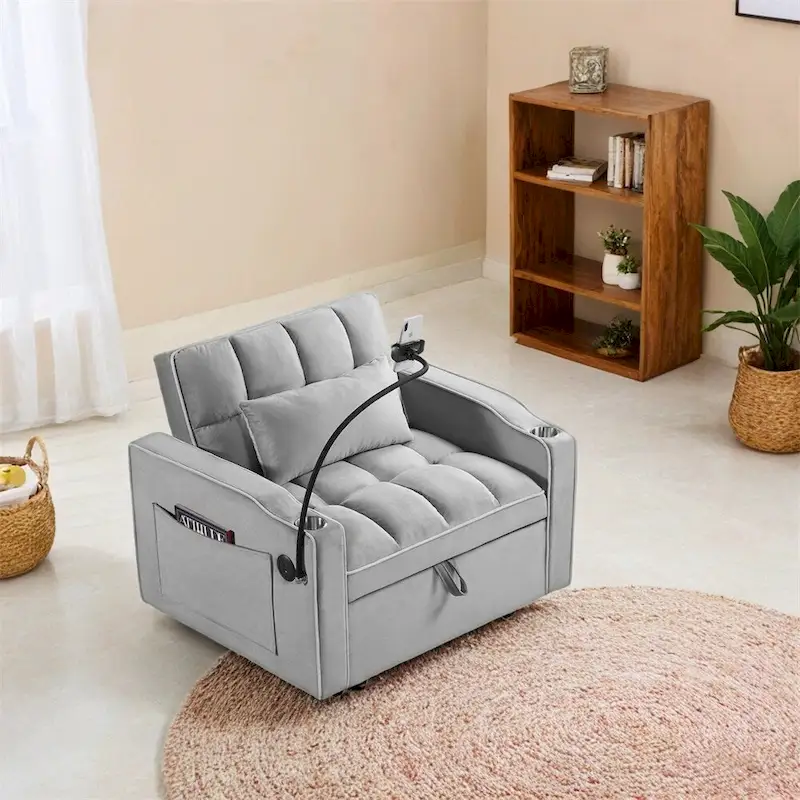 Convertible Sleeper Chair Sofa Bed Adjustable Pull Out Sleeper Chair