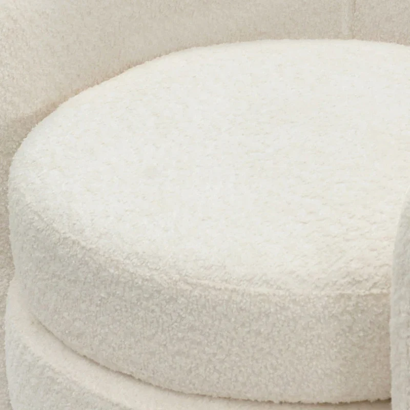 Boucle Upholstered Accent Chair with Curved Back, Plush Seating and No Assembly Required