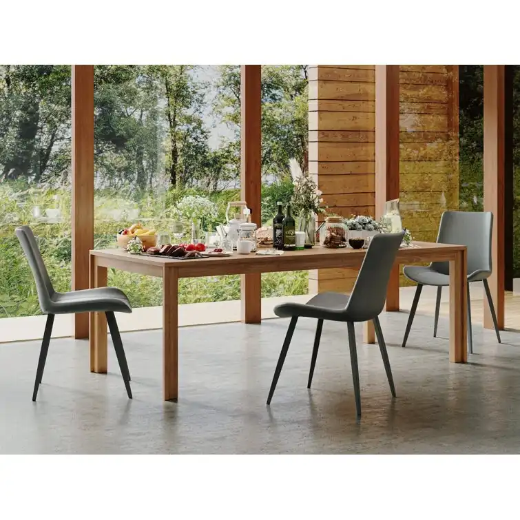 Stateside Suede Leather Covered Dining Chair (Set of 2) - N/A