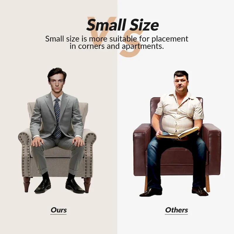 Nyctelius Upholstered Comfy Accent chair with Turned Wooden Legs and Nailhead Trim Set of 2 by HULALA HOME