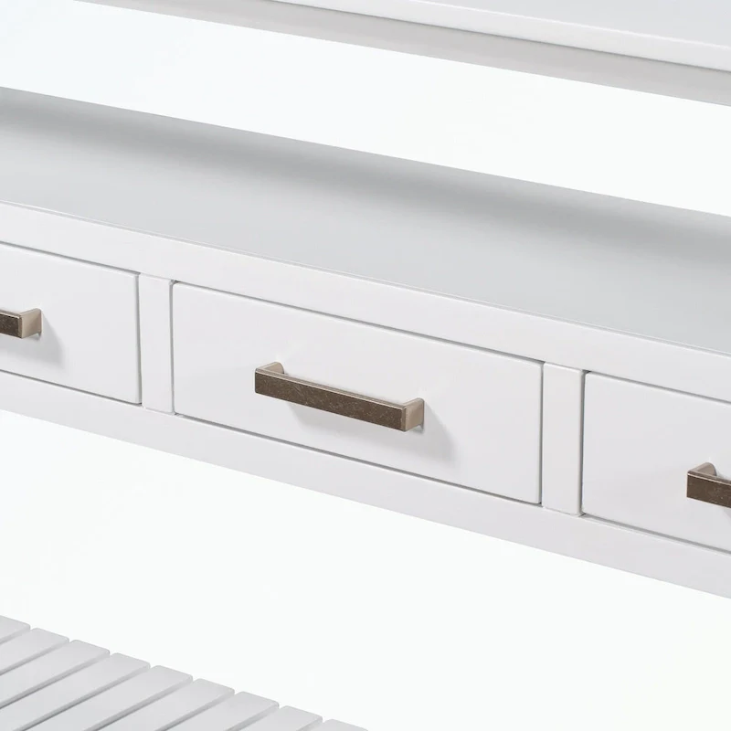 Console Table with 4 Drawers and 2 Shelves