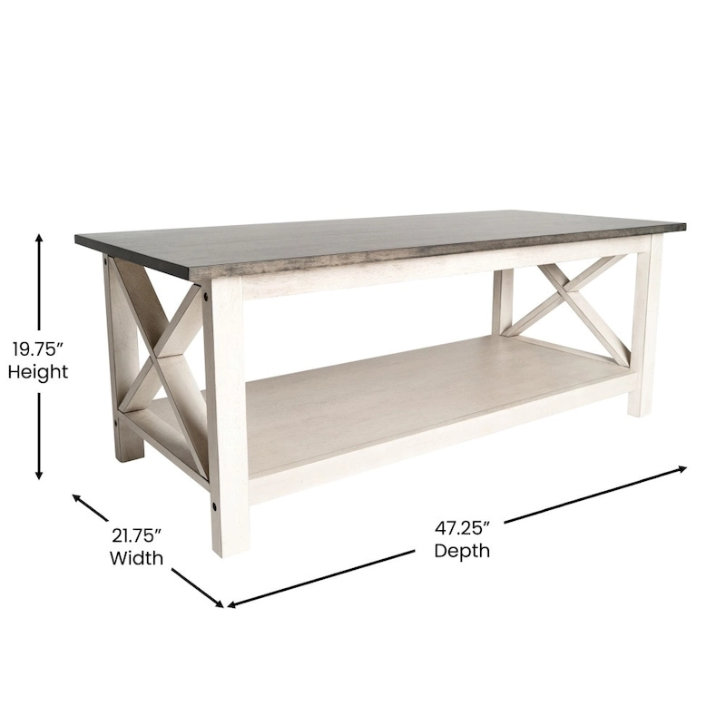 Solid Wood Traditional Farmhouse Coffee Table