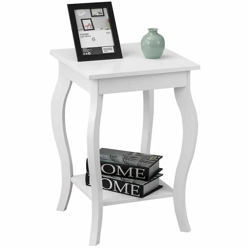 Compact Side Table with Display Shelf