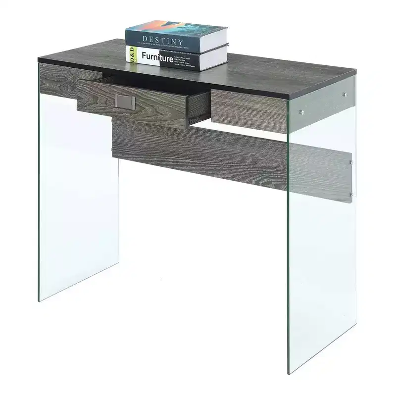 36 Breighton Home Uptown Glass Desk with Drawer