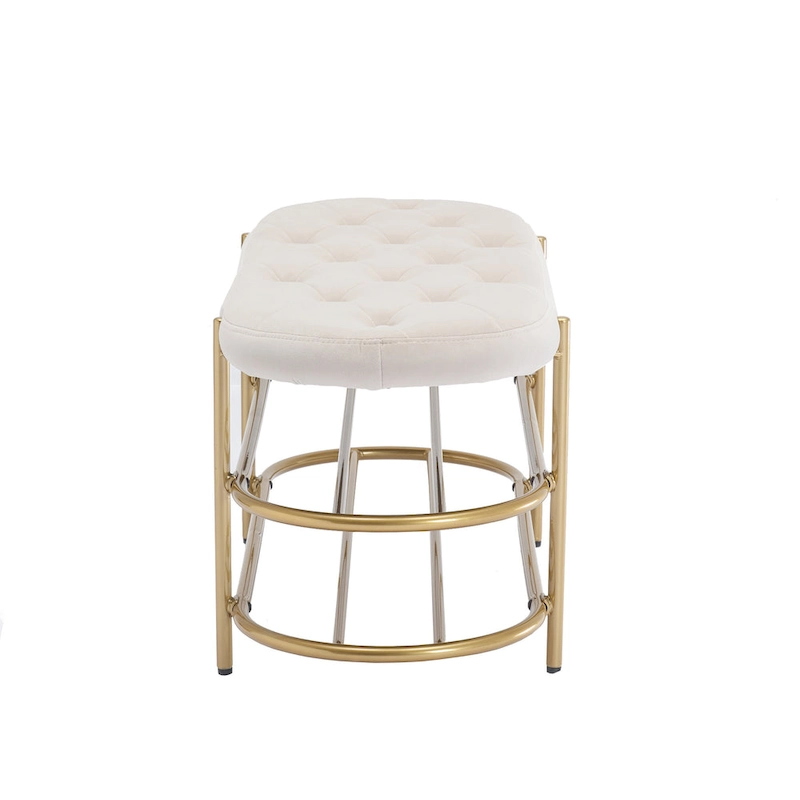 SEYNAR 40 Velvet Upholstered Living Room Bench with Double shoe rack