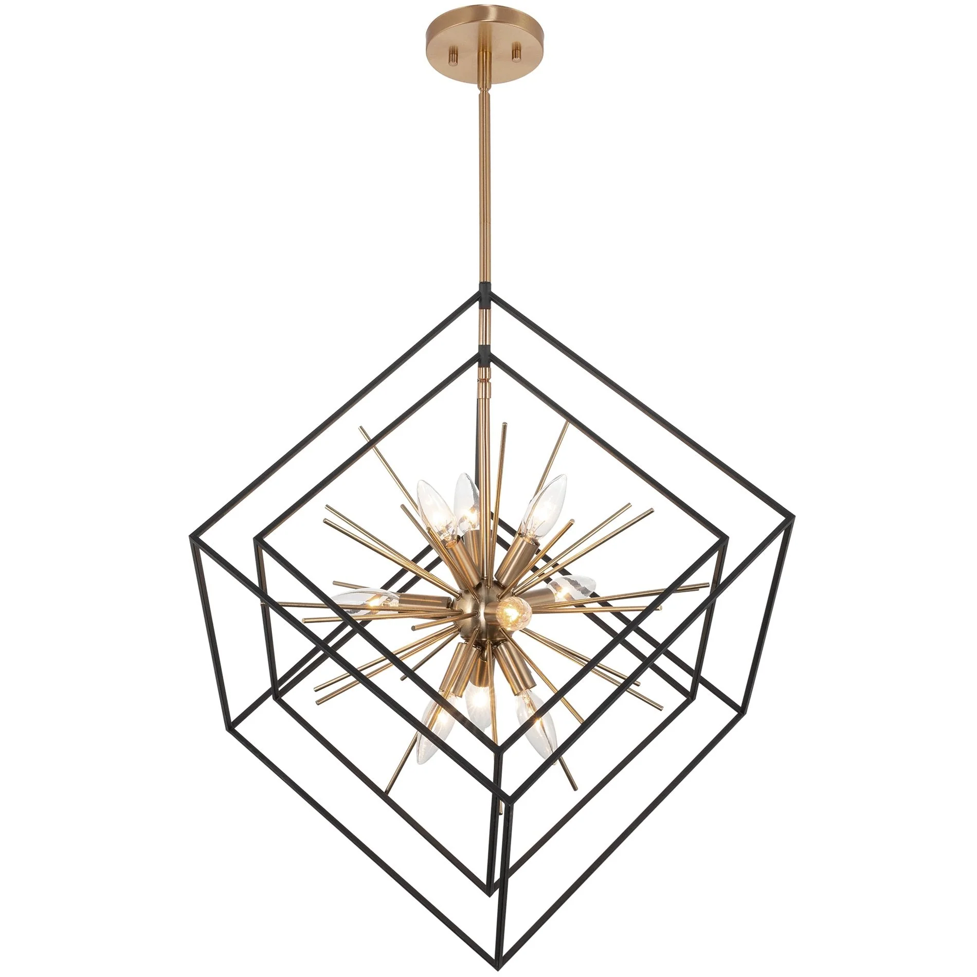 Berkshire 27 9-Light Mid Century Modern Foyer Geometric Pendant Light