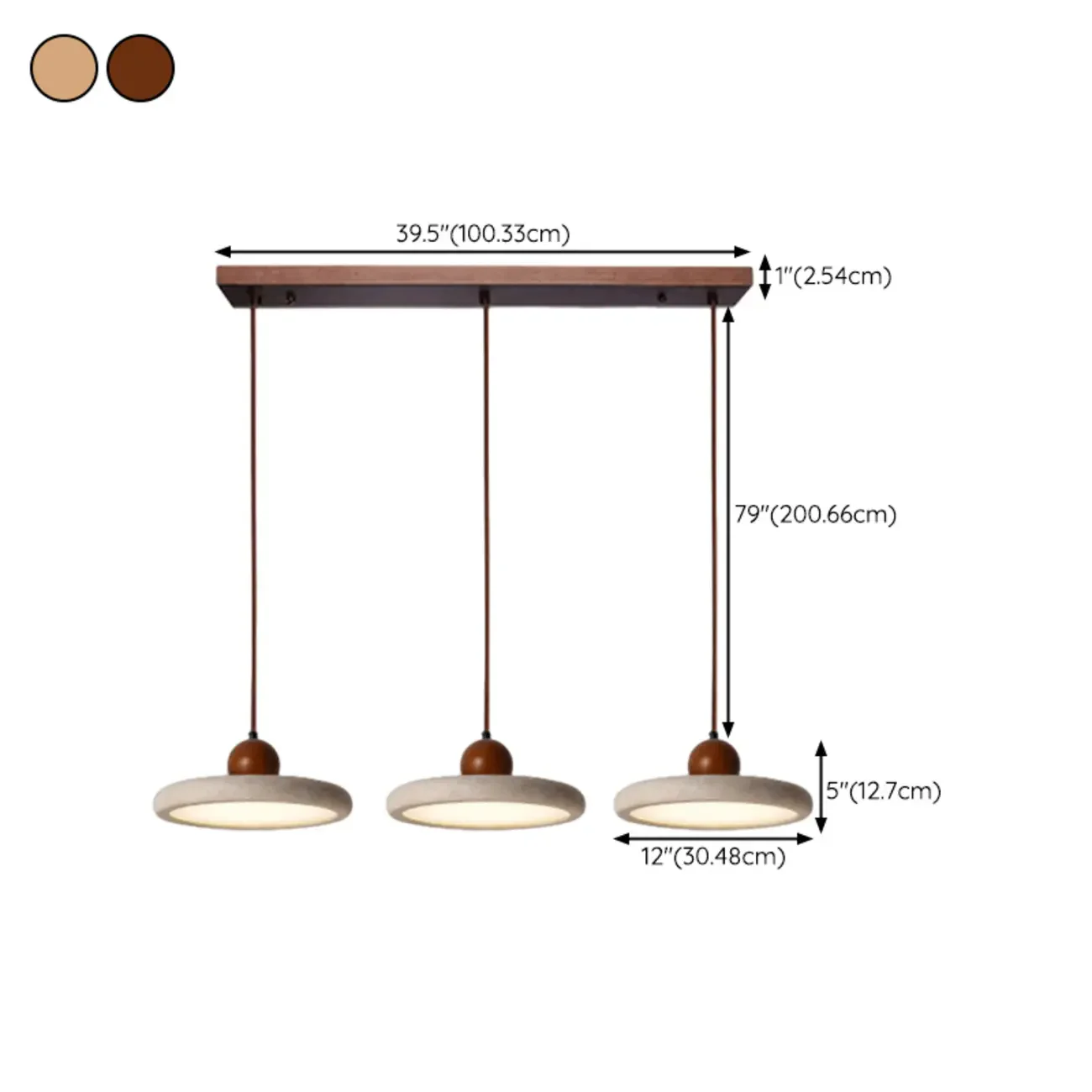 Modern Beige Stone Adjustable Pendant Light