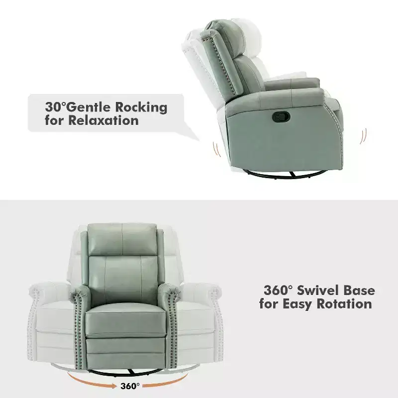 Irene 30.5 Wide Genuine Leather Manual Recliner with Rolled Arms Set of 2| ART OF LIVING DESIGNS