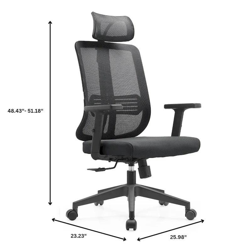 Adjustable Office Chair with Mesh Back and Headrest Nift Series by LeisureMod