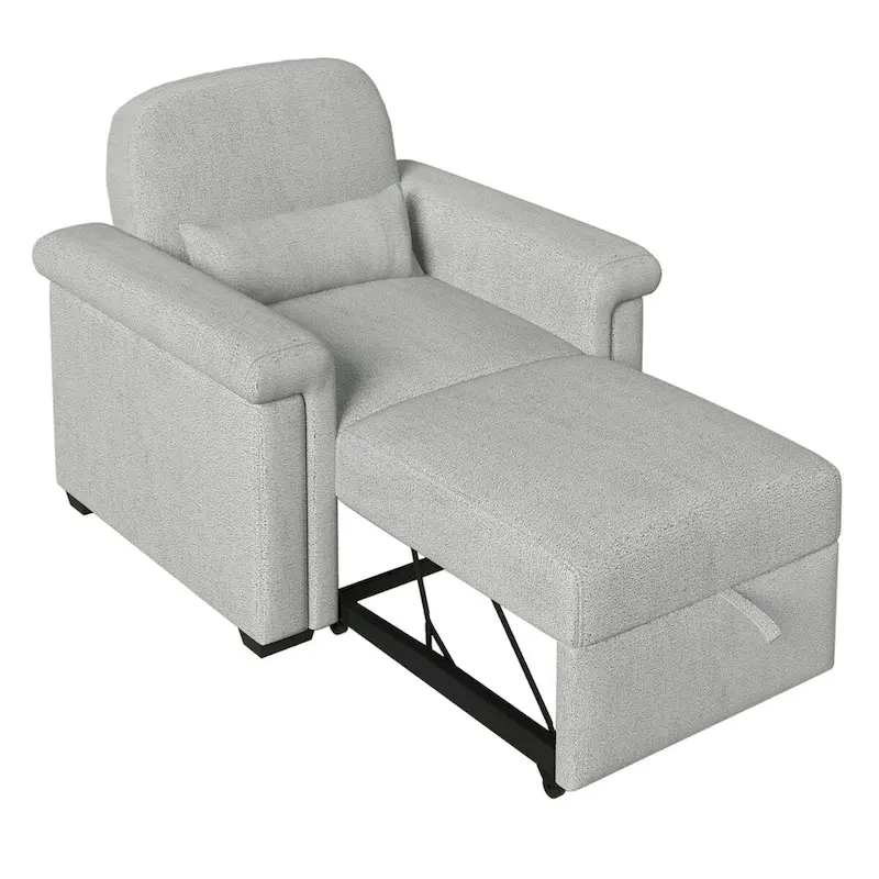 Living Room Lounger Chair 3 in 1 Convertible Sleeper Chair with Pillow