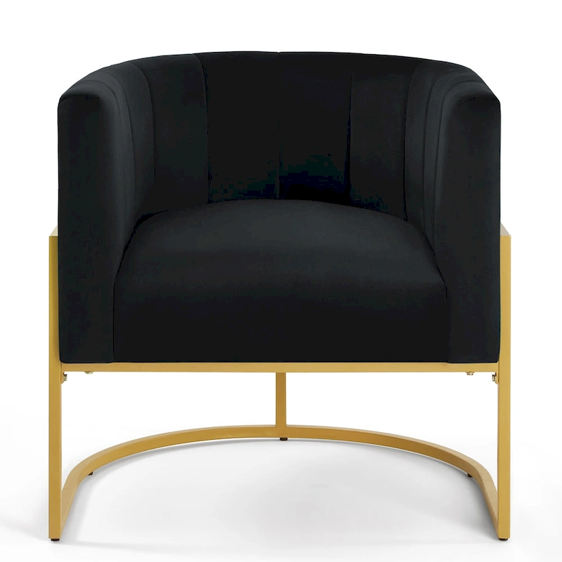 Accent Chair with Golden Metal Stand