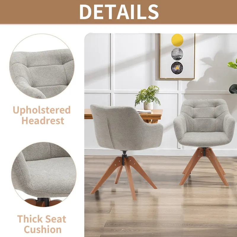 Suede Swivel Armchair Office Accent Arm Chair