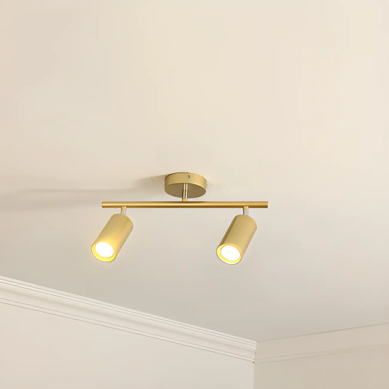 Modern Cylinder Semi-Flush Mount Metal Track Light