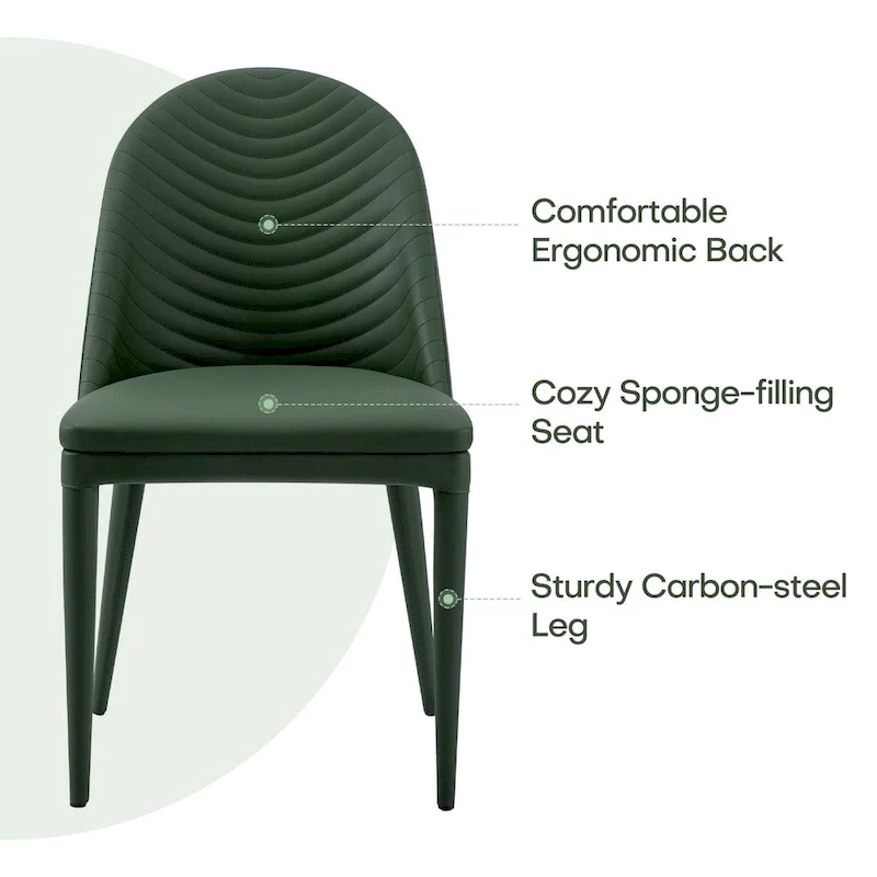 Fully Assembled Microfiber Leather Upholstered Dining Chairs, Set of 2 - 22.44D x 18.5W x 32.28H