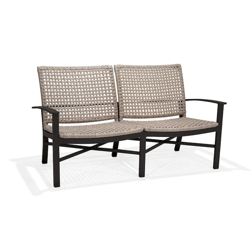 Winston Jasper Textured Pewter with Beechwood Weave Loveseat