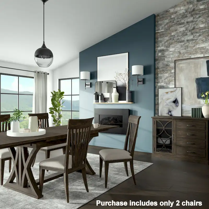 Roundhill Furniture Grant Nailhead Trim Dining Chairs, Set of 2, Beige