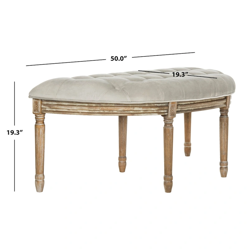 SAFAVIEH Kerasoula Rustic Semi Circle Bench - 50 W x 19.3 D x 19.3 H - 50Wx19Dx19H