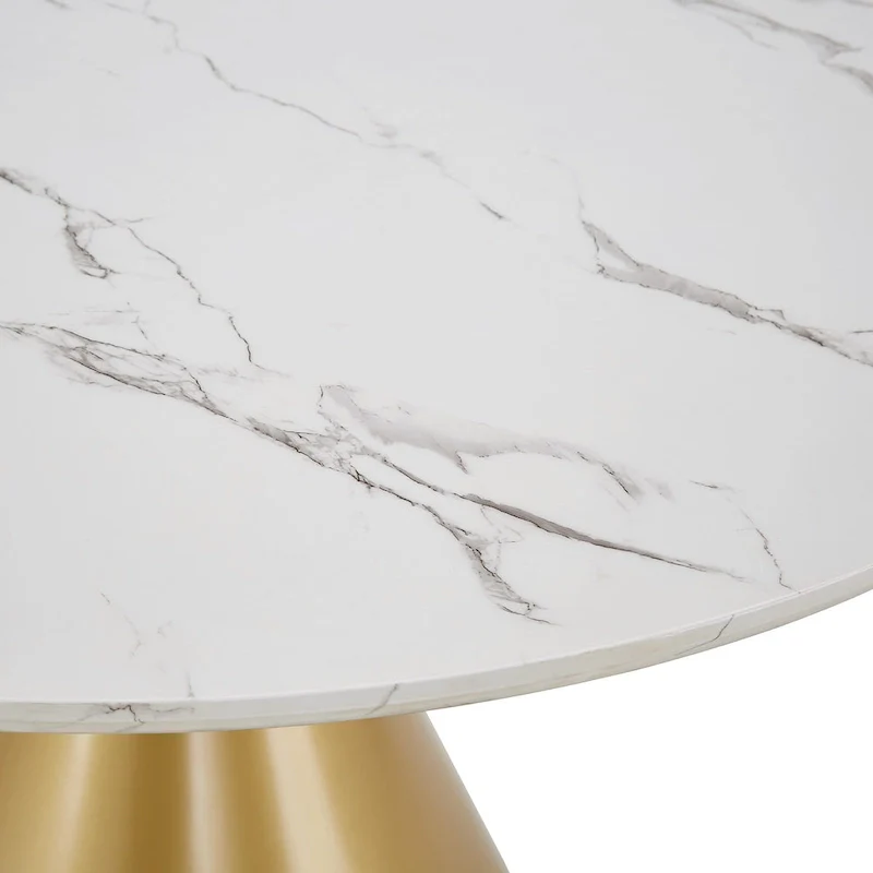 Darcy 46  Wide Faux Marble Round Dining Table by iNSPIRE Q Bold