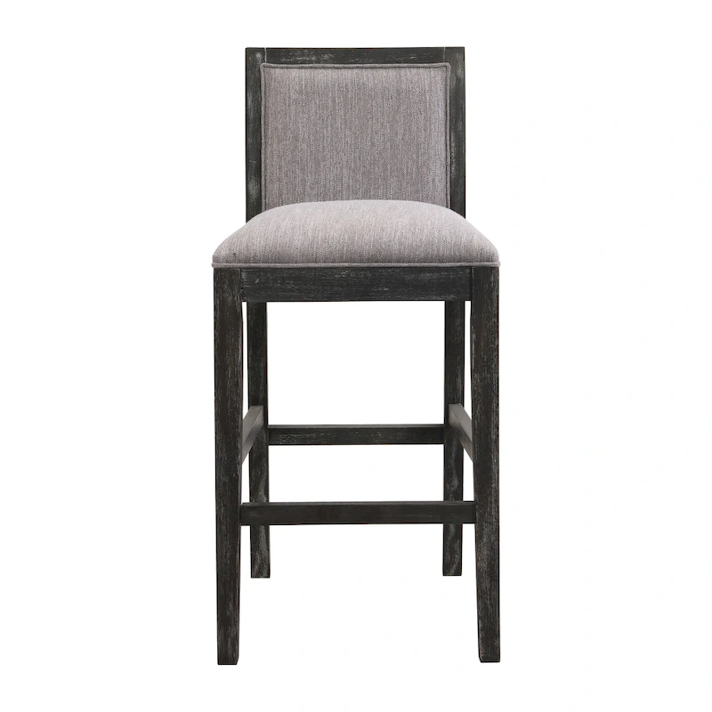 Roomfitters Retro Bar Stools, Set of 2 Upholstered 30.5 Bar Height Chairs with Fabric Cushion and Wood Frame