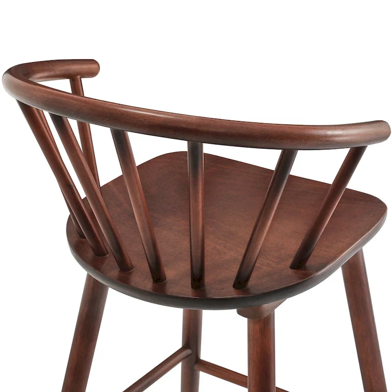Set of 3 Counter Height Stool 24.in Bar Stools with Solid Wood Frame and Spindle Back for Kitchen Island