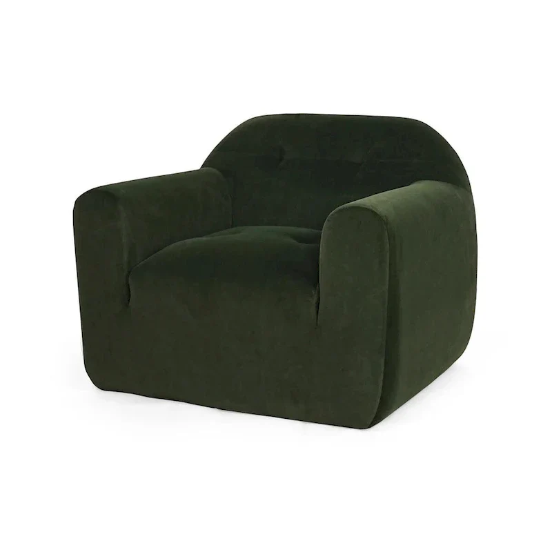 Modern Club Chair - Boucle Fabric, 35.75W x 29H, Single Seat with Seamless Edge Design