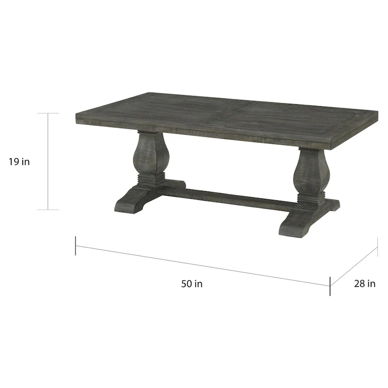 50 Solid Wood Pedestal Coffee Table