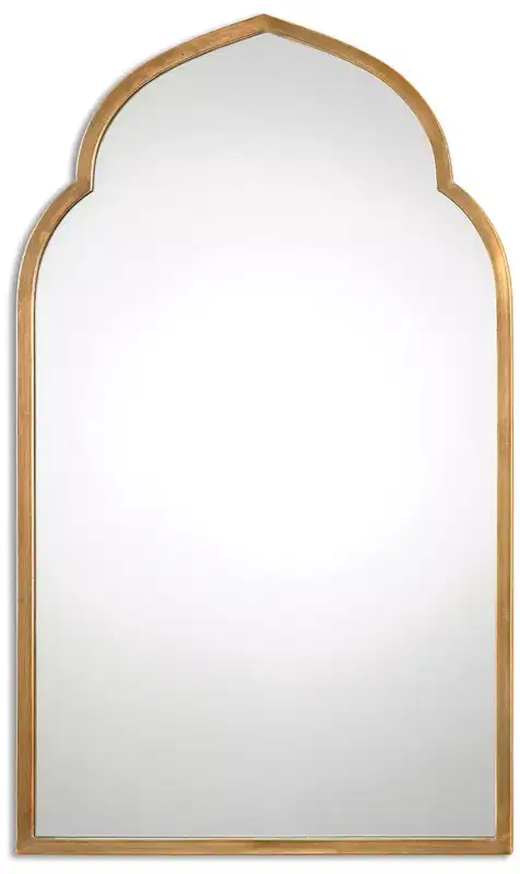 40 x 24 Moroccan Arch Top Gold Wall Mirror