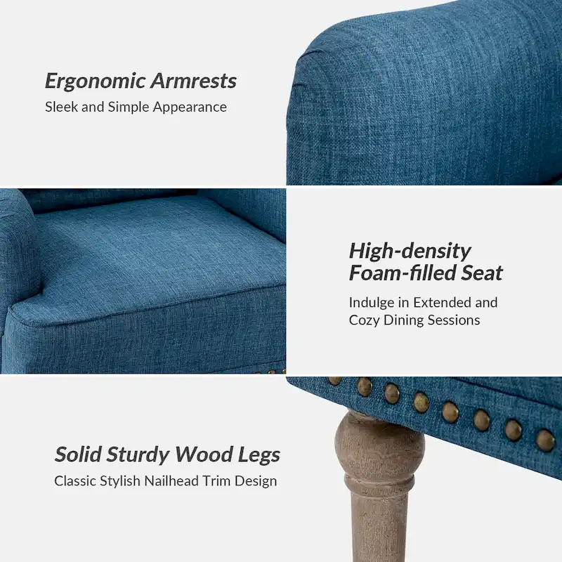 Geltrude Traditional Upholstered Accent Chair with Button Tufted Back Set of 2 by HULALA HOME