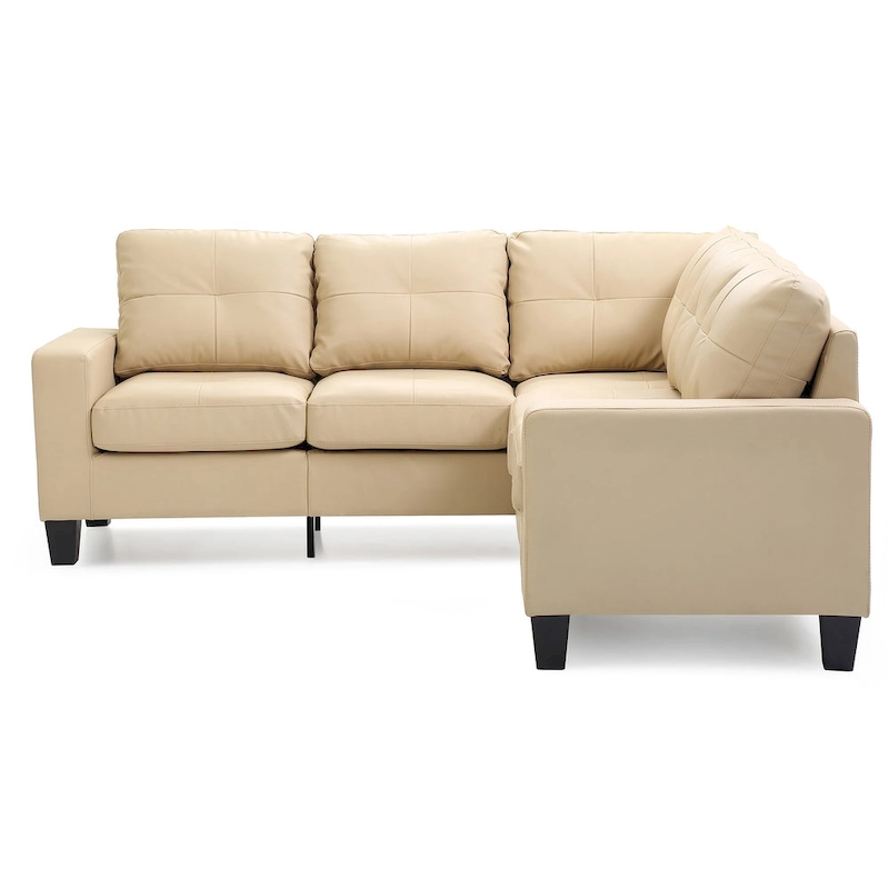 Newbury 82 in. W 2-piece Faux Leather L Shape Sectional Sofa - 32L x 82W x 35H