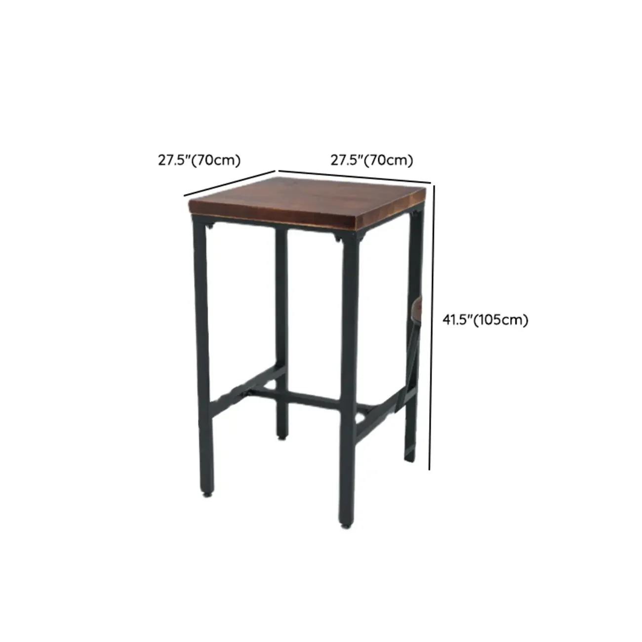 Industrial Brown Wooden Square Trestle Bar Tables