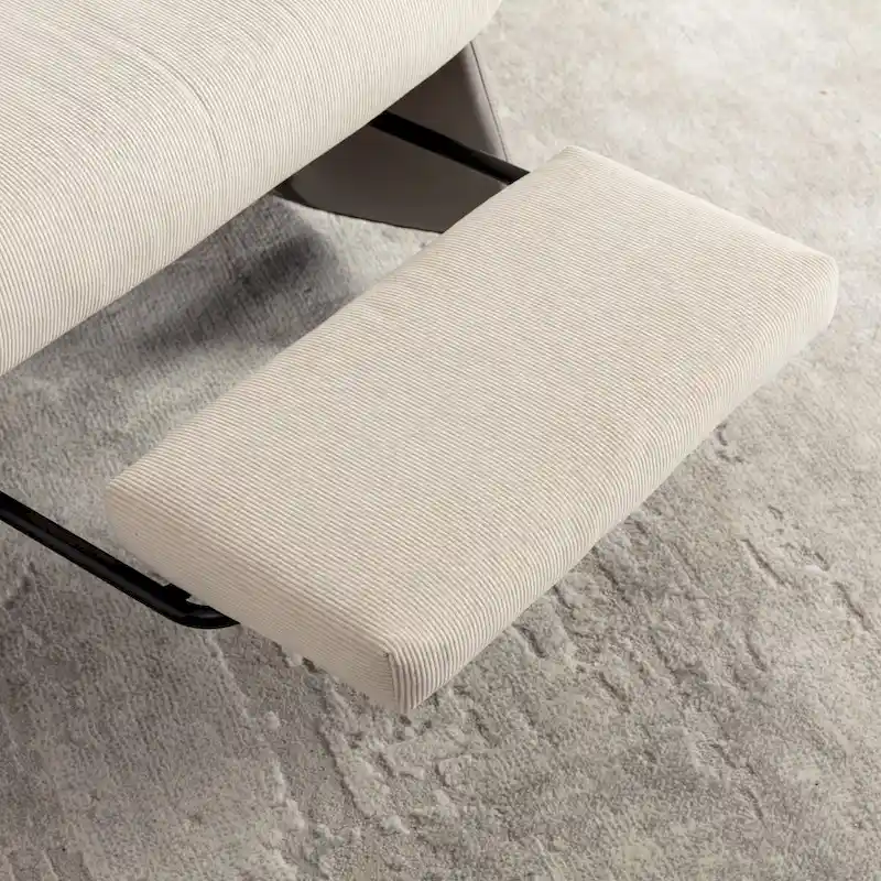 Modern Rocking Chair Recliner, Comfy Rocker Nursery Chair with Footrest, Accent Reading Chair, Upholstered Lounge Chair