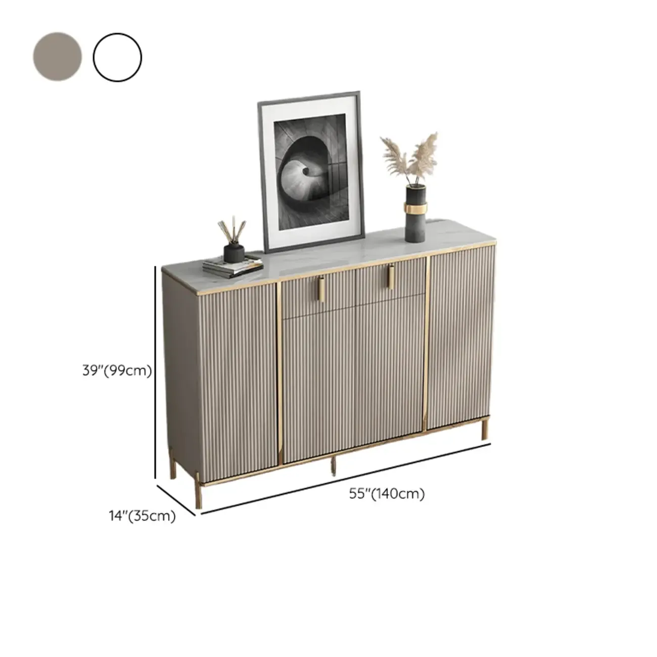 Glam Light Coffee Wood Entryway Shoe Cabinet