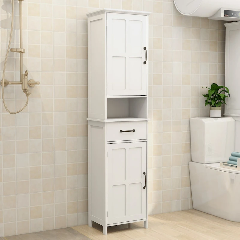 Double Door Narrow Height Slim Floor Standing Cabinet - 15.75L * 11.81W * 64.96H