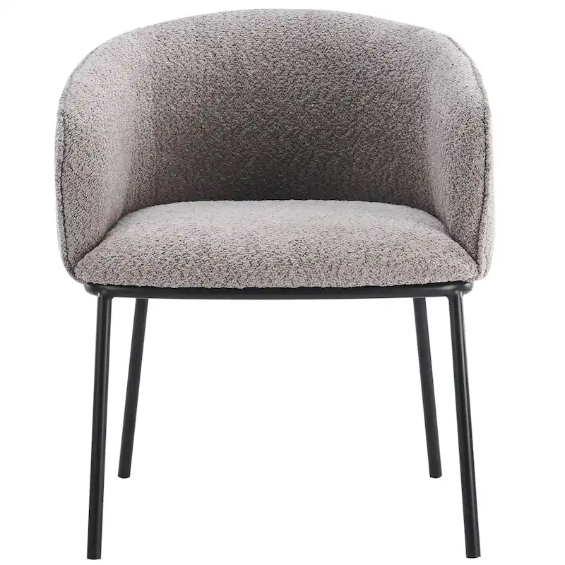 Set of 1 Boucle Upholstered Accent Barrel Armchair