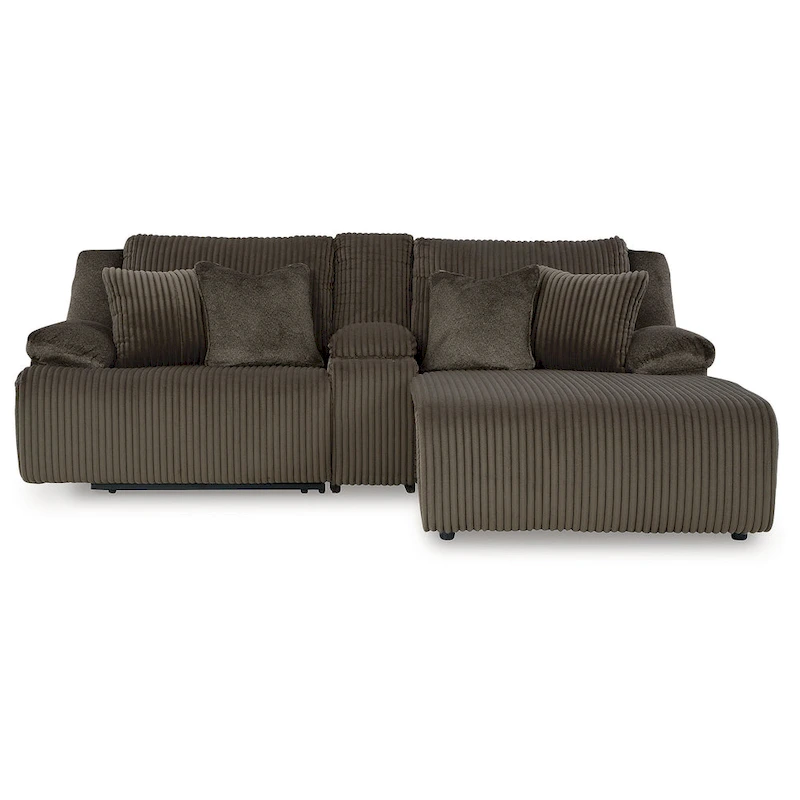 Signature Design by Ashley Top Tier 3-Piece Reclining Sectional with Chaise - 105W x 74D x 41H
