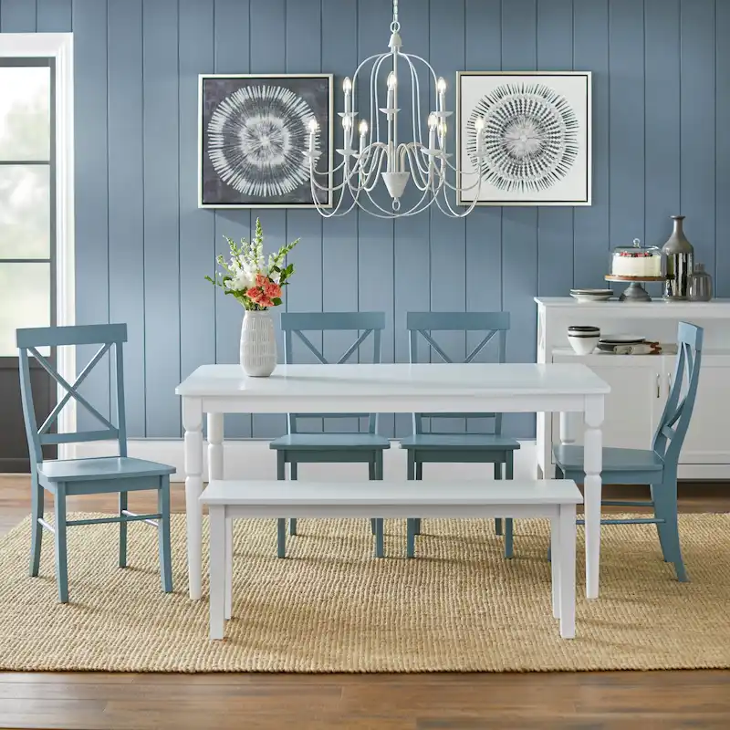 6-piece Dining Set with Dining Bench