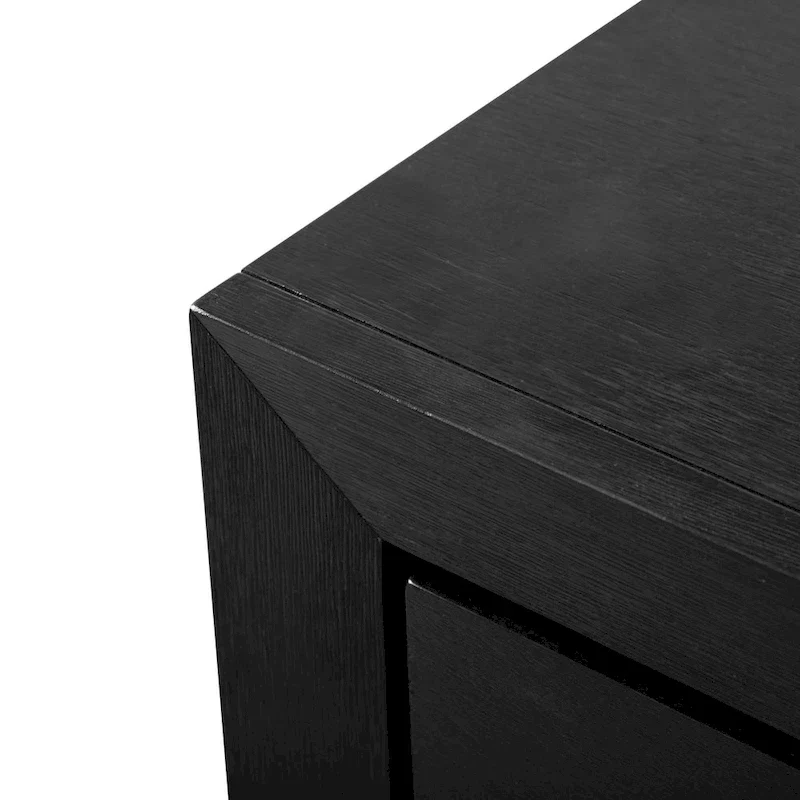 Modern Black Solid Wood 6-Piece King Bedroom Set Cedar-Lined Bottom Drawer