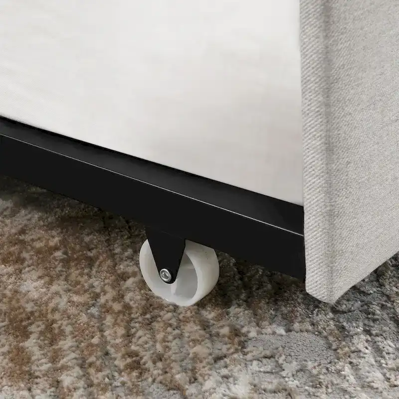 Upholstered Daybed Frame with Trundle & Tufted Backrest