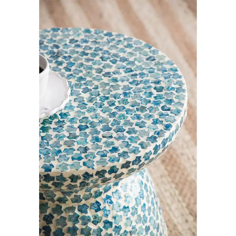 Capiz Shell Mosaic Stool and Side Table