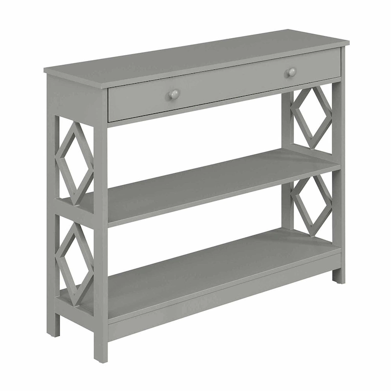 Convenience Concepts Diamond 1 Drawer Console Table with Shelves