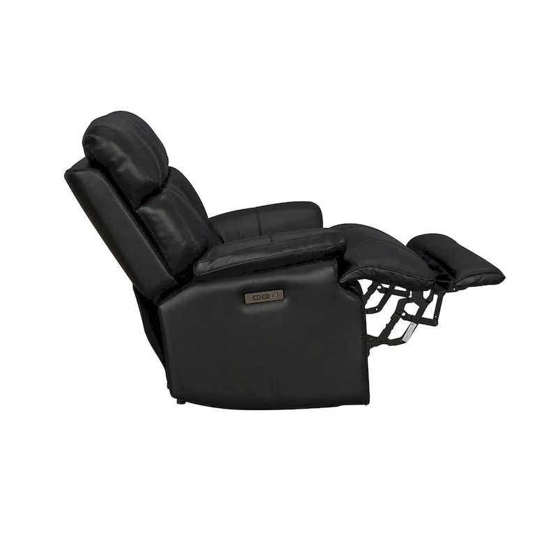 Genuine leather Black Power Recliner Zero Gravity Dual Power Recliner Adjustable Headrest Extendable Footrest