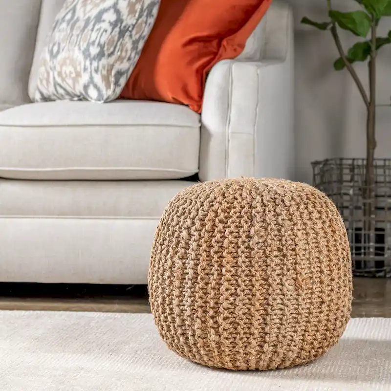 Olivia Jute Handmade Pouf