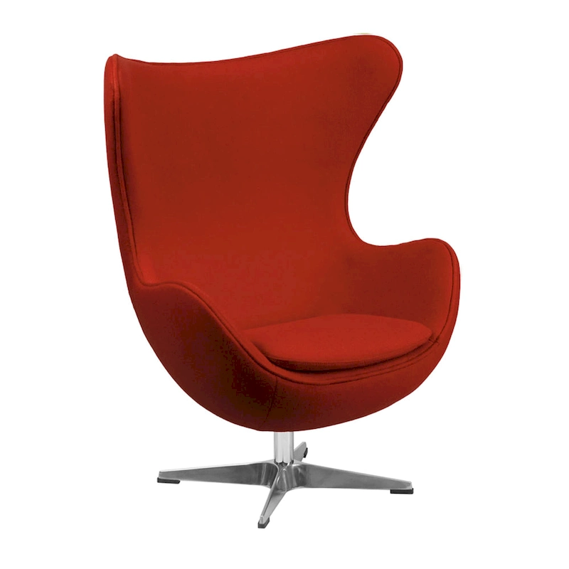 Mid-Century Modern Wool Fabric Tilt Swivel Lounge Chair