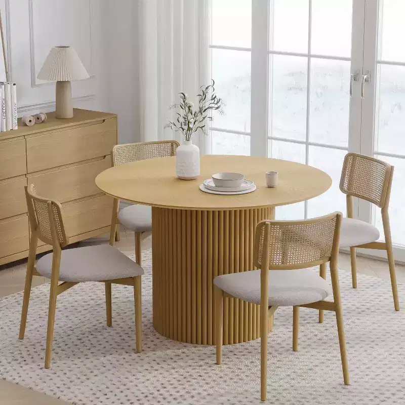 PexFix 46 Round Solid Wood Dining Table Kitchen Tables