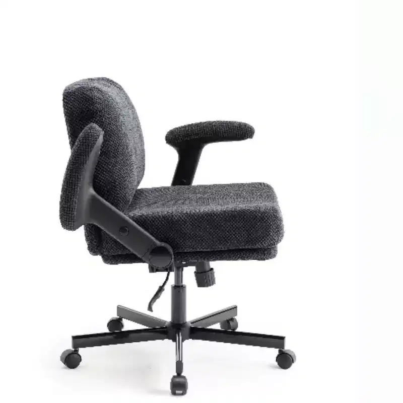 Gray Fabric Criss Cross Swivel Chair with Flip Arms, 1-Person