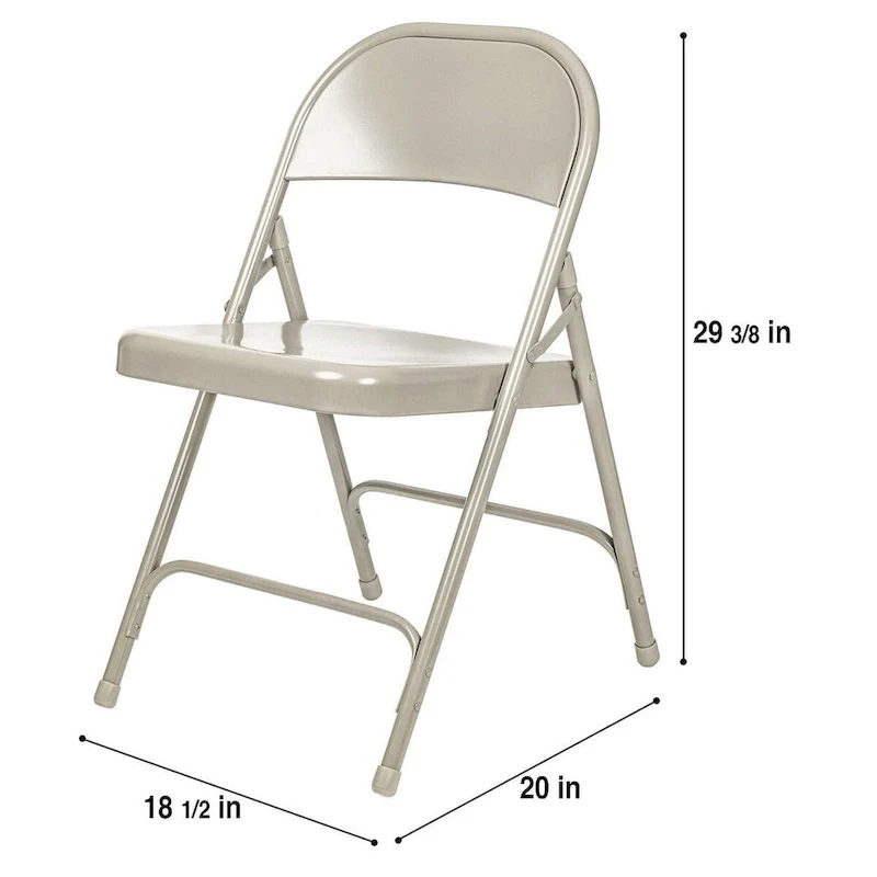 Bernadine Collection Metal Round-Backed Folding Chair, Pack of 4