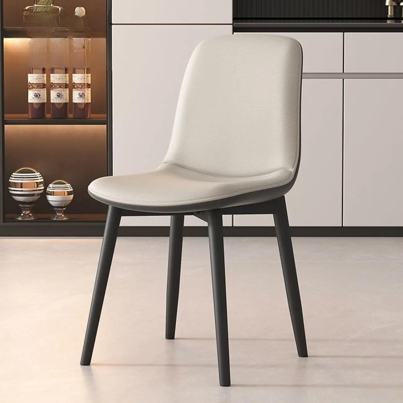 Contemporary Mid Back Dining Chairs With Metal Legs