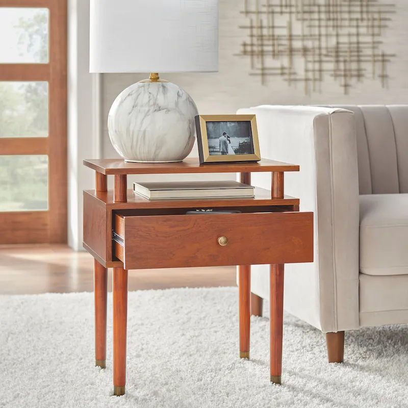 Simple Living Margo Mid-Century One Drawer Side Table