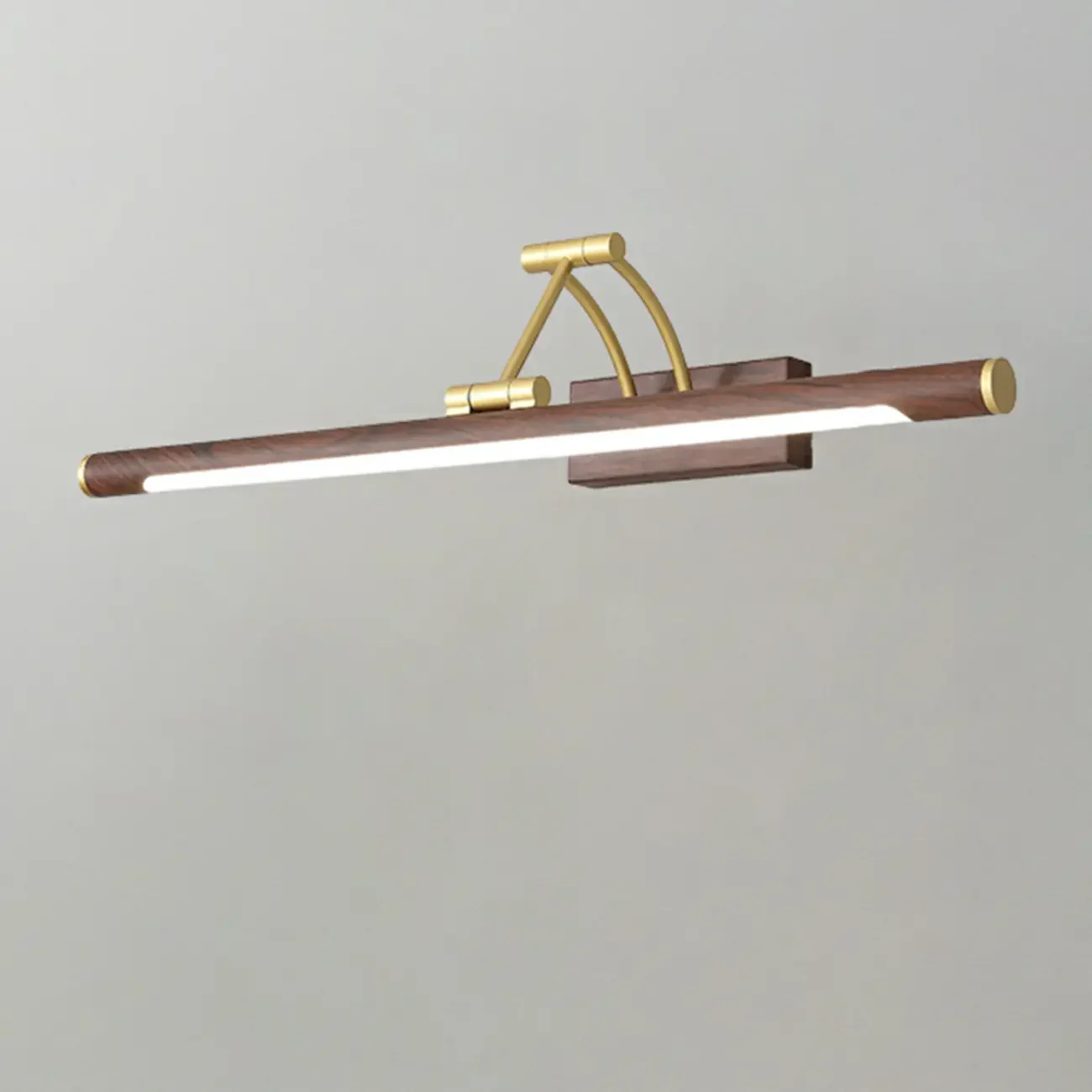 Modern Wood LED Tubular Vanity Light with Swing Arm